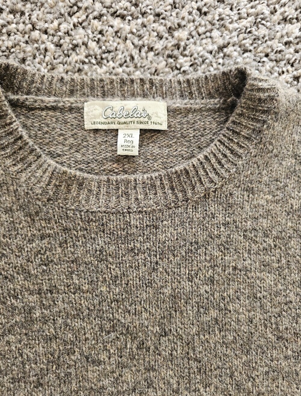 Cabela's Vintage Wool Mens Crew Neck Sweater 2XL